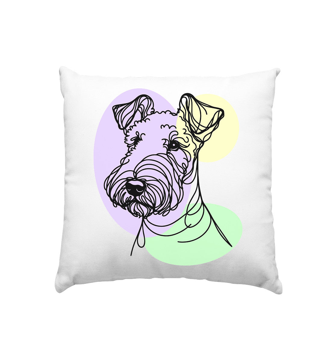 Line Art - Süßer Airedale Terrier - Kissen 40x40cm