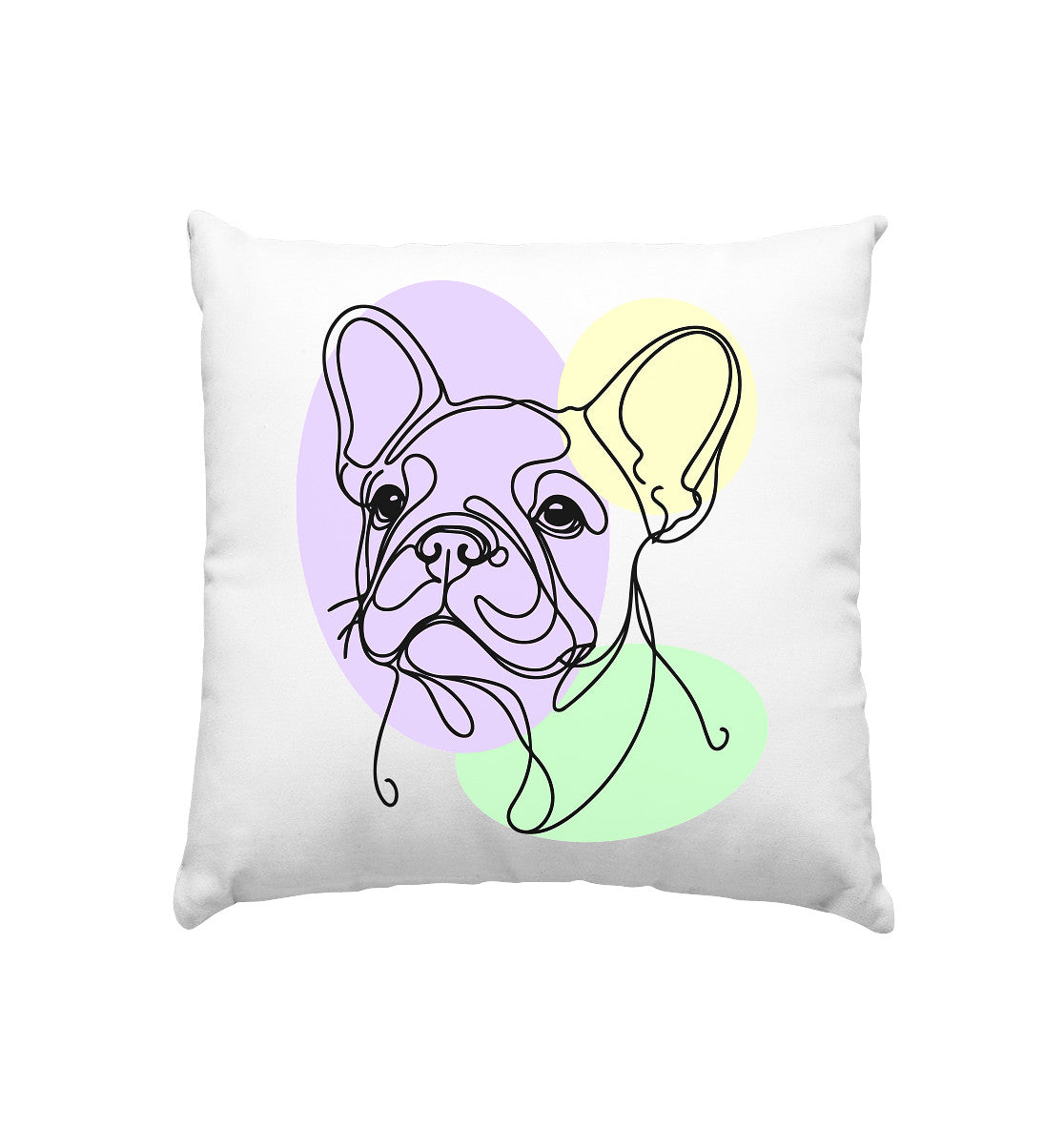 Line Art - Süße Französische Bulldogge - Kissen 40x40cm