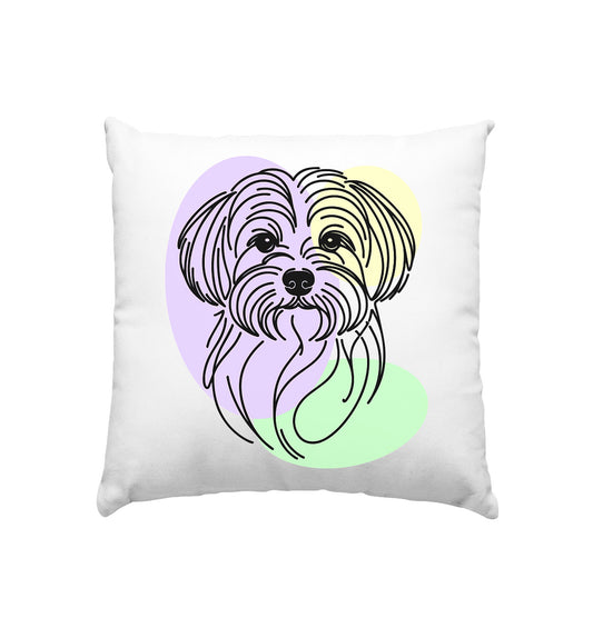 Line Art - Süßer Malteser - Kissen 40x40cm