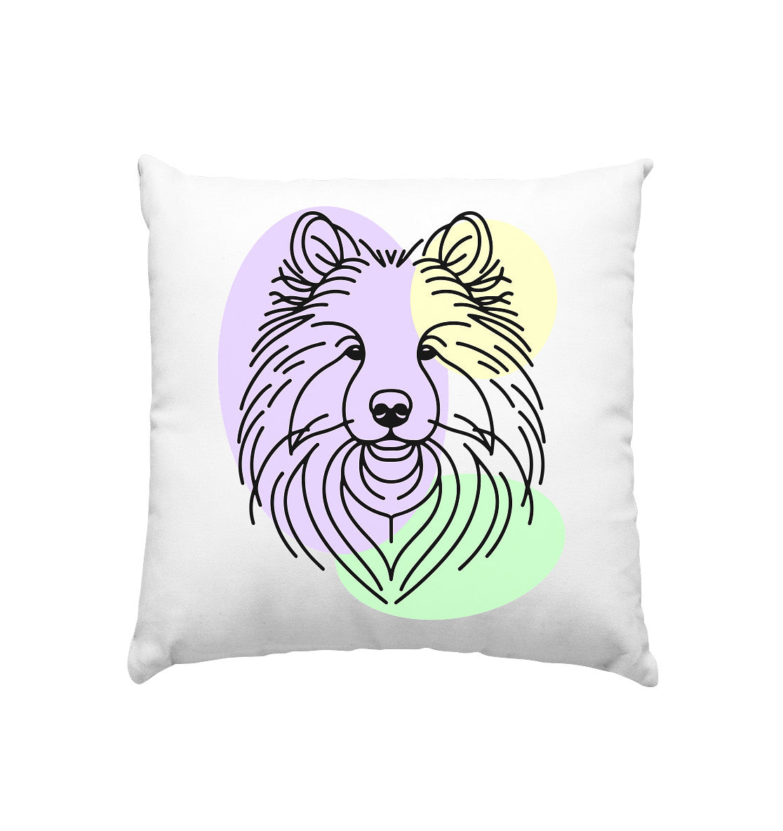 Line Art - Süßer Wolfsspitz - Kissen 40x40cm