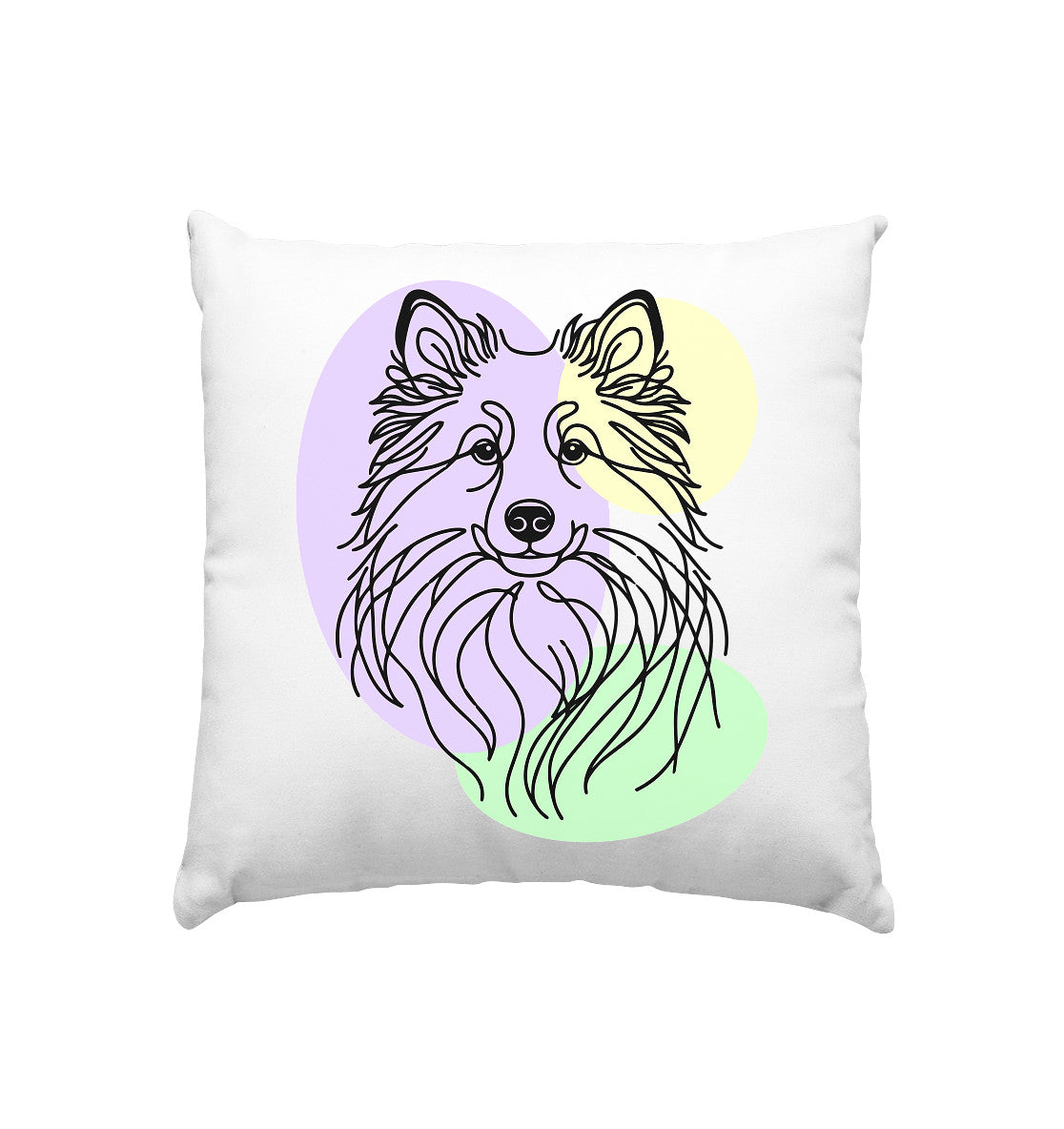 Line Art - Süßer Islandhund - Kissen 40x40cm