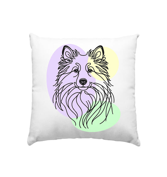 Line Art - Süßer Islandhund - Kissen 40x40cm