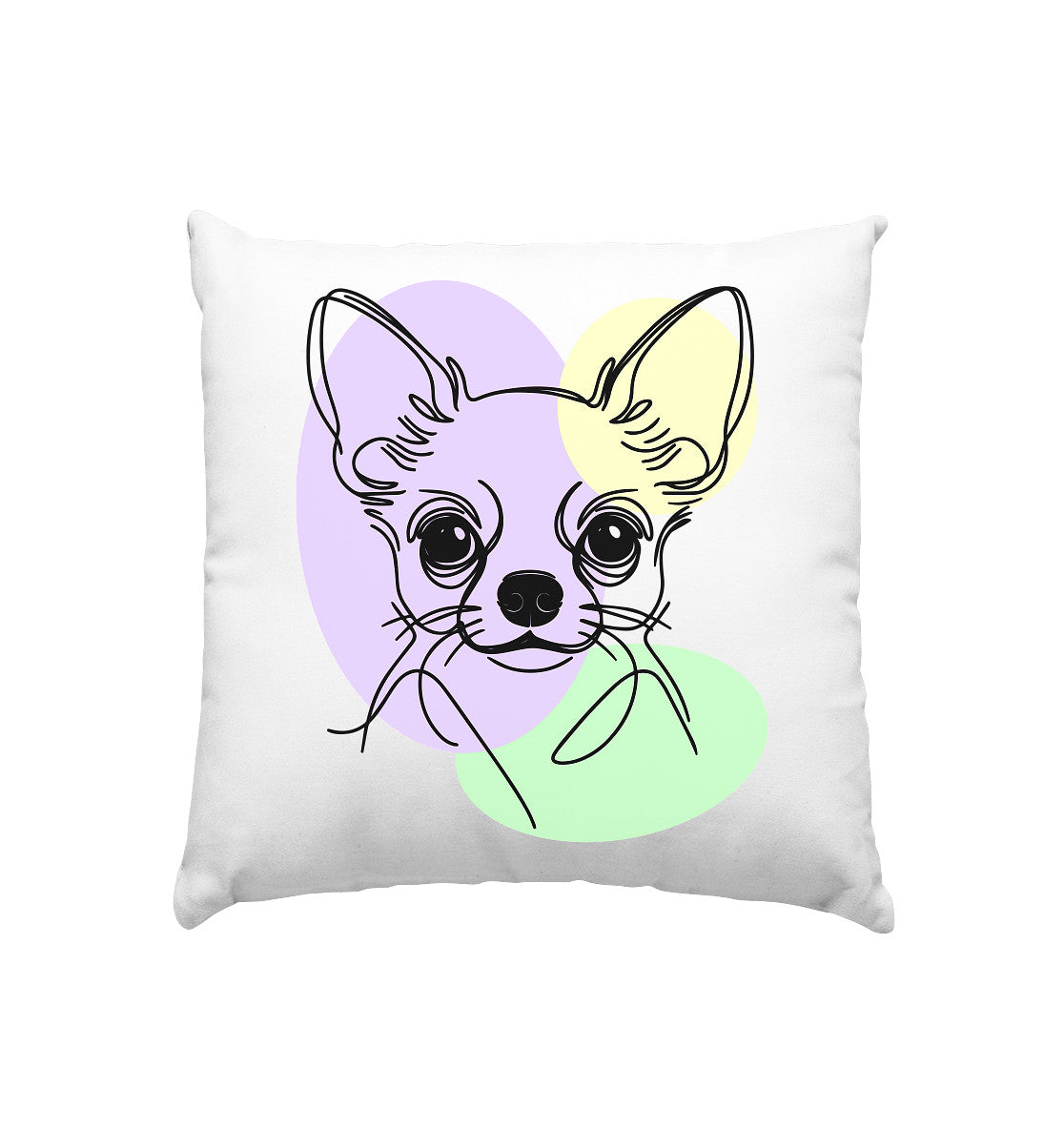 Line Art - Süßer Chihuahua (Kurzhaar) - Kissen 40x40cm