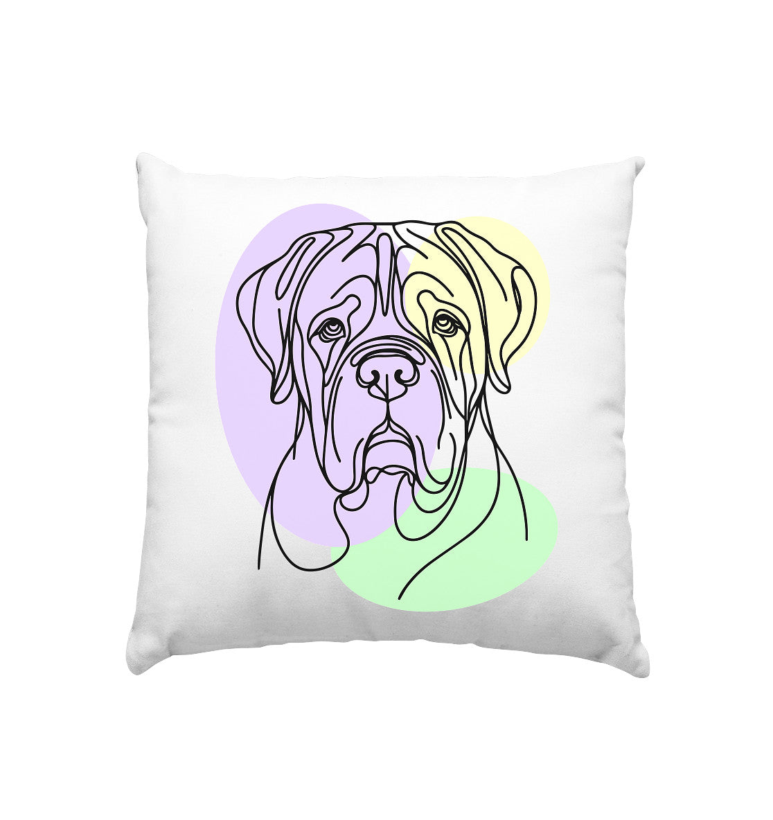 Line Art - Süße Bordeauxdogge - Kissen 40x40cm