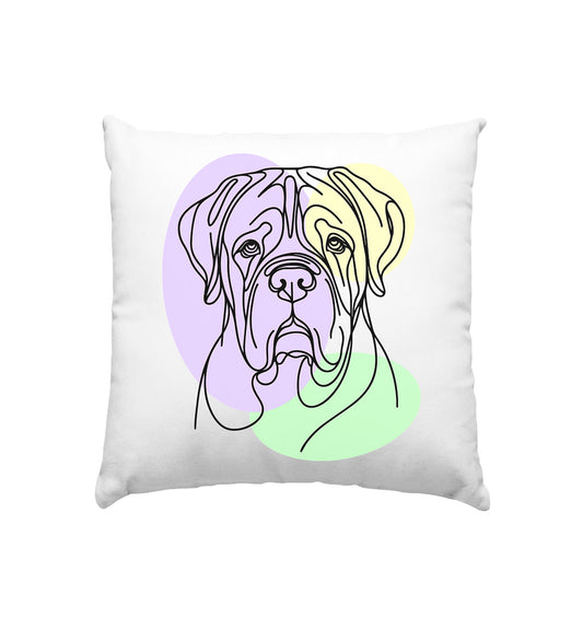 Line Art - Süße Bordeauxdogge - Kissen 40x40cm