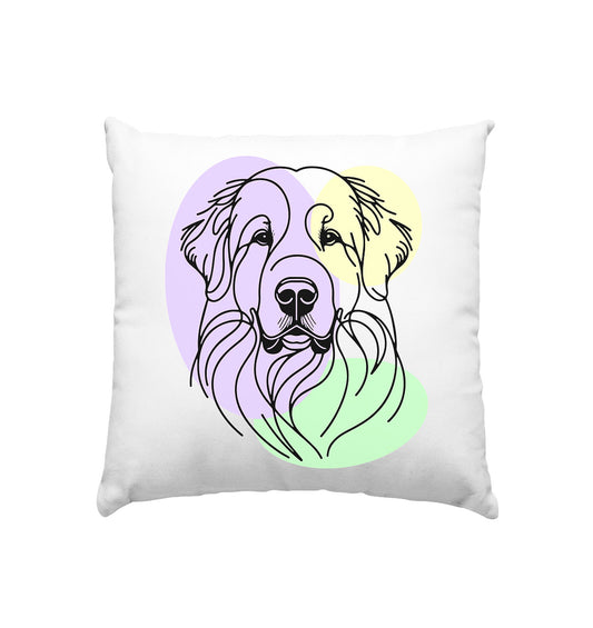 Line Art - Süßer Pyrenäenberghund - Kissen 40x40cm