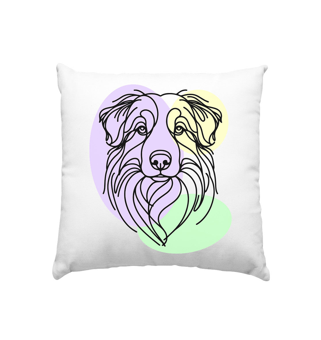 Line Art - Süßer Australian Shepherd - Kissen 40x40cm