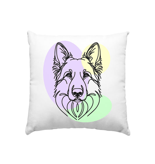 Line Art - Schäferhund - Kissen 40x40cm