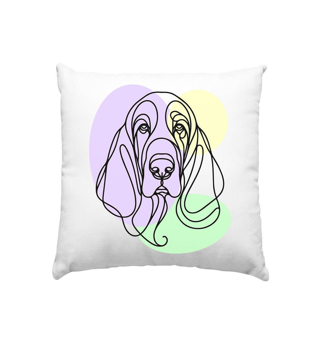 Line Art - Süßer Basset Hound - Kissen 40x40cm