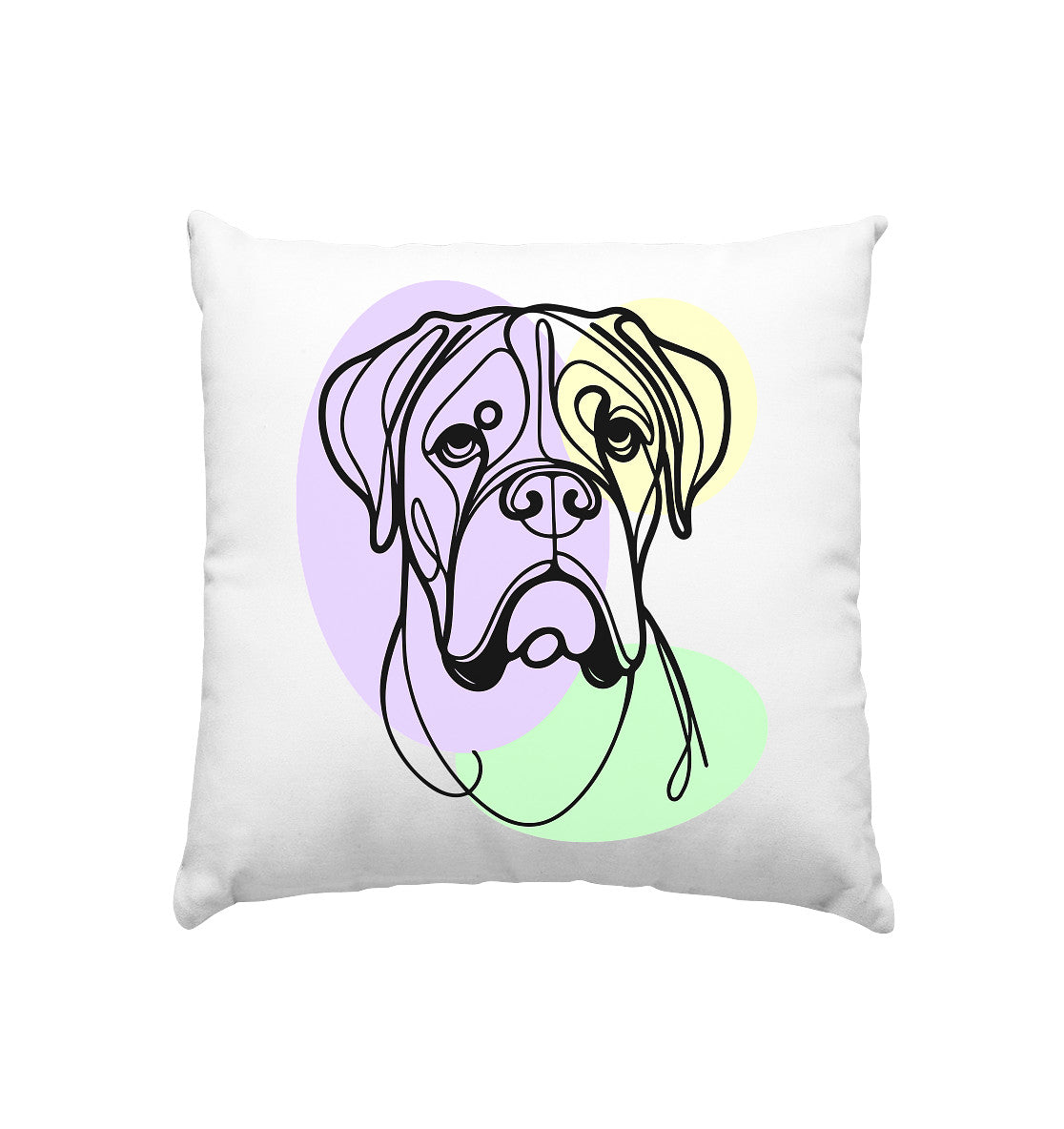 Line Art - Süßer Boxer - Kissen 40x40cm