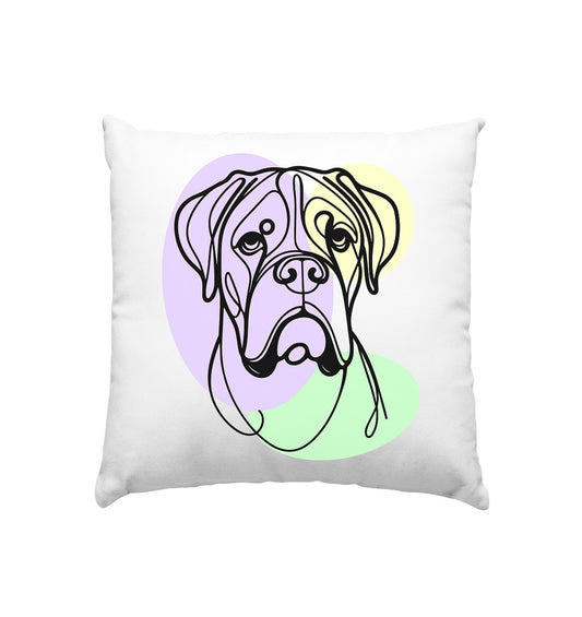 Line Art - Süßer Boxer - Kissen 40x40cm