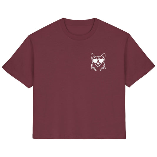 Line Art - Cooler Corgi - Ladies Organic Shirt