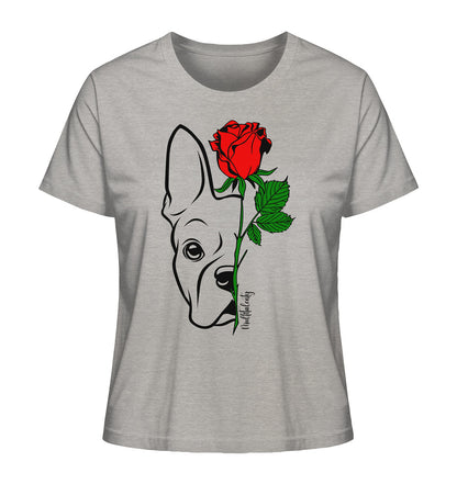 Tattoo Rose - Boston Terrier - Ladies Organic Shirt