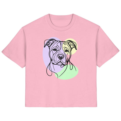 Line Art - Süßer American Staffordshire Terrier - Ladies Organic Shirt
