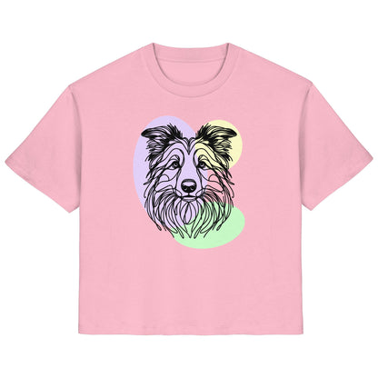 Line Art - Süßer Border Collie - Ladies Organic Shirt