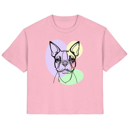 Line Art - Süßer Boston Terrier - Ladies Organic Shirt