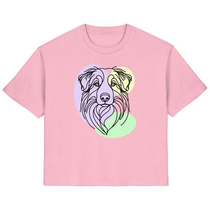 Line Art - Süßer Australian Shepherd - Ladies Organic Shirt