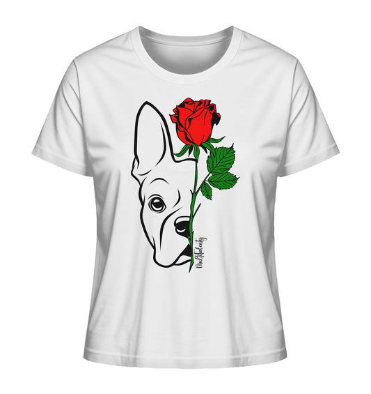 Tattoo Rose - Boston Terrier - Ladies Organic Shirt