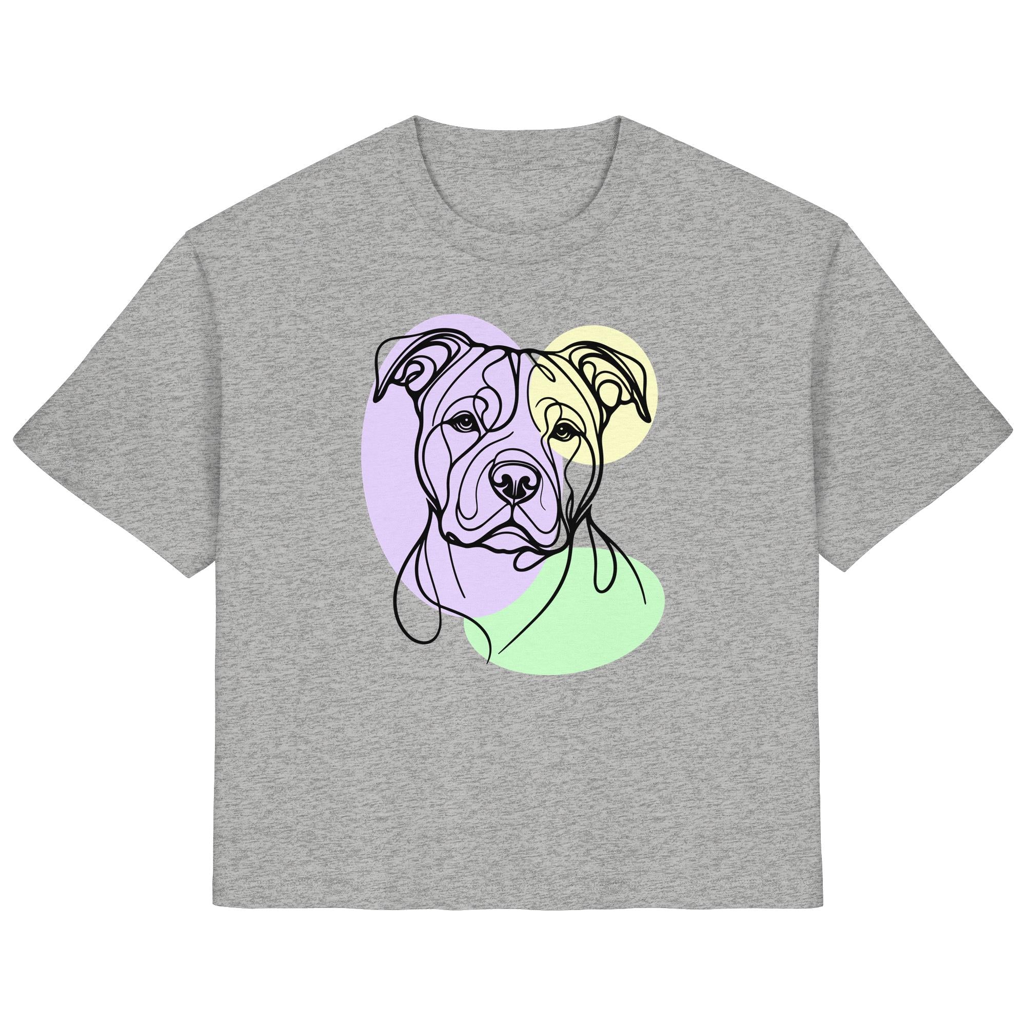 Line Art - Süßer American Staffordshire Terrier - Ladies Organic Shirt