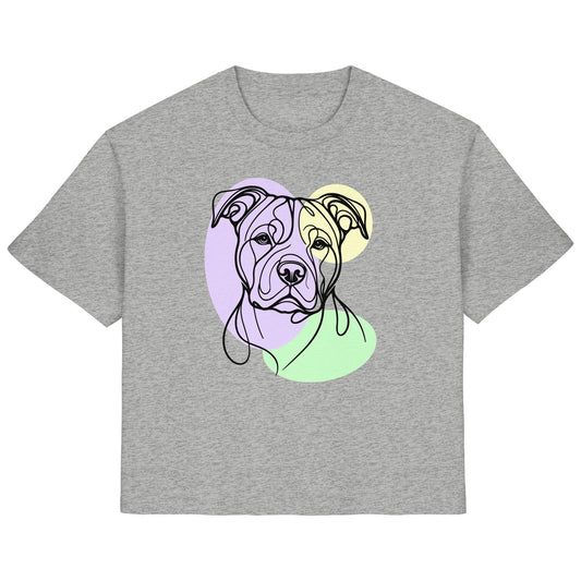 Line Art - Süßer American Staffordshire Terrier - Ladies Organic Shirt