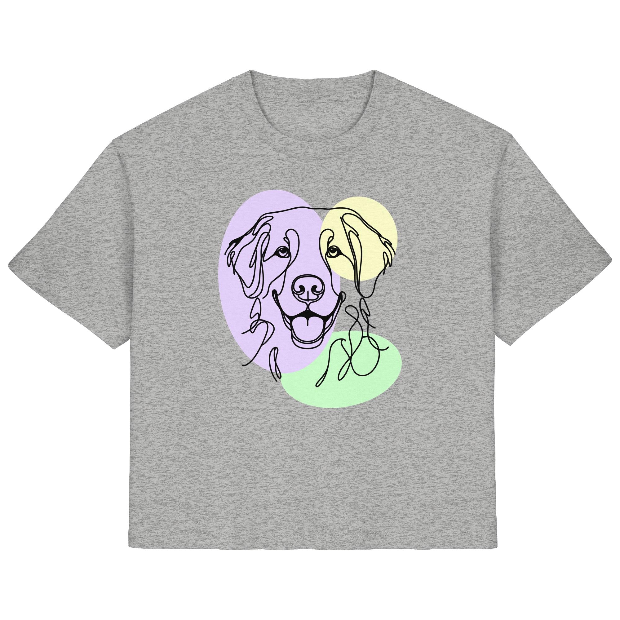 Line Art - Süßer Golden Retriever - Ladies Organic Shirt