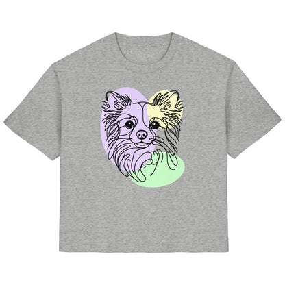 Line Art - Süßer Chihuahua (Langhaar) - Ladies Organic Shirt
