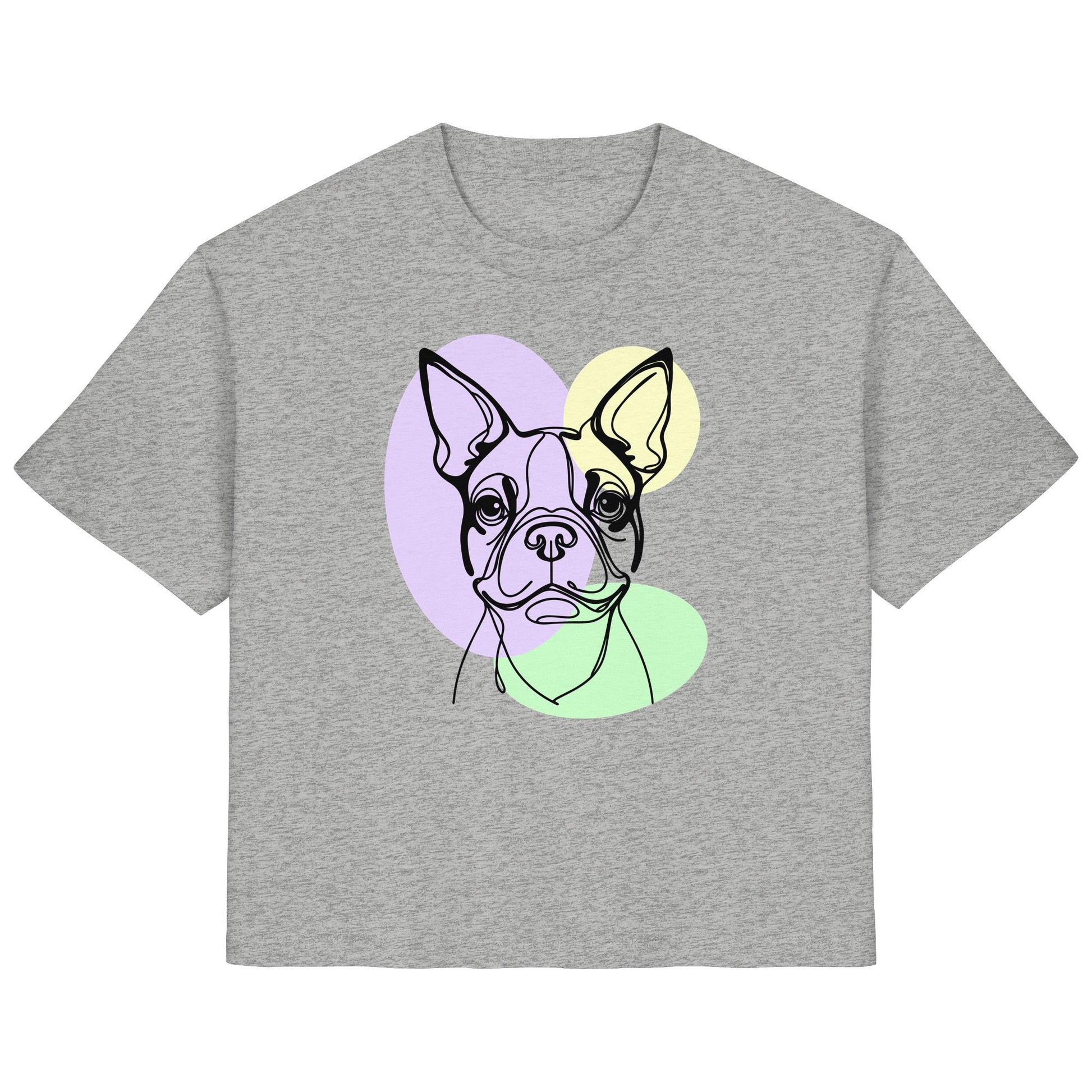 Line Art - Süßer Boston Terrier - Ladies Organic Shirt