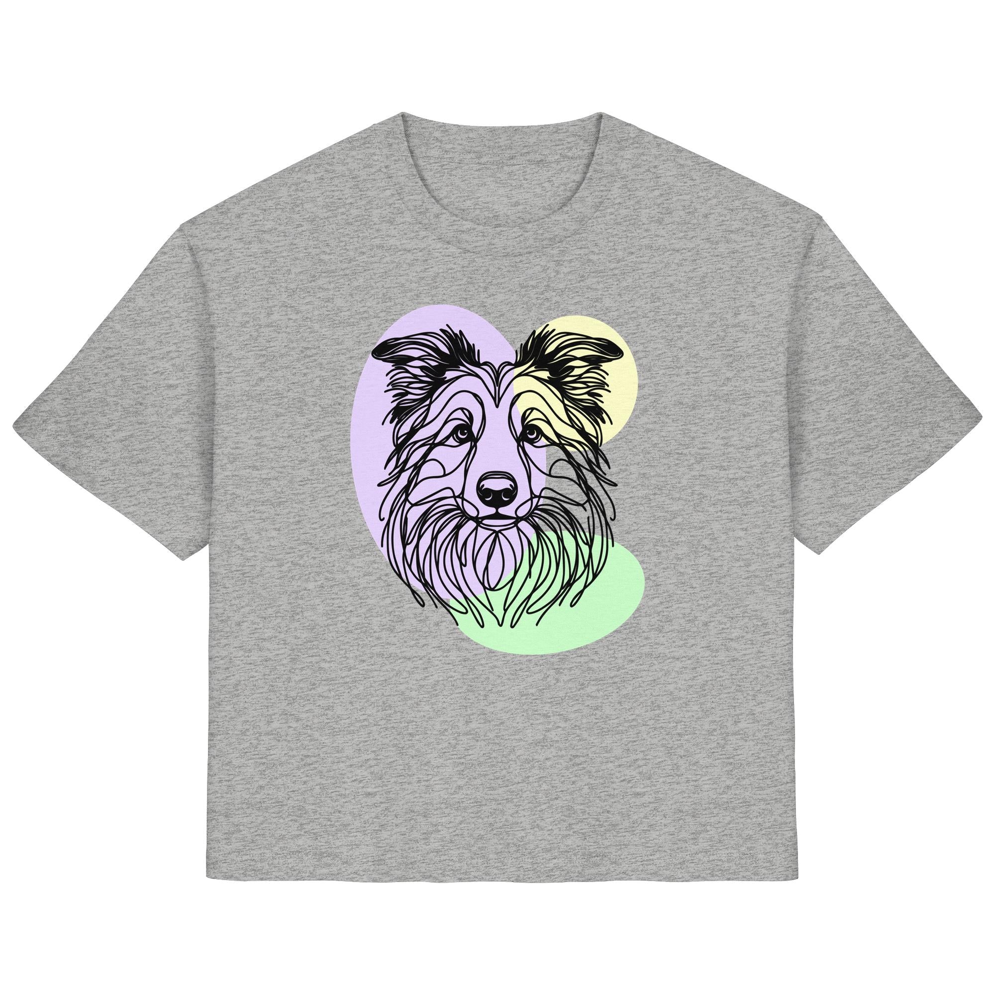 Line Art - Süßer Border Collie - Ladies Organic Shirt