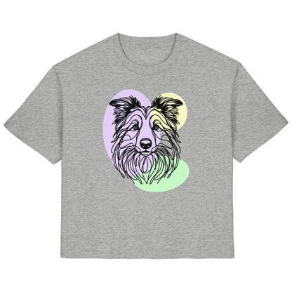 Line Art - Süßer Border Collie - Ladies Organic Shirt
