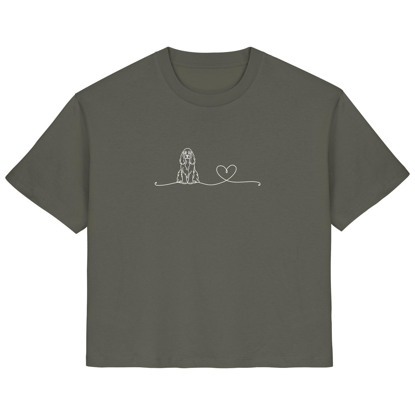 Line Art - American Cocker Spaniel mit Herz - Ladies Organic Shirt