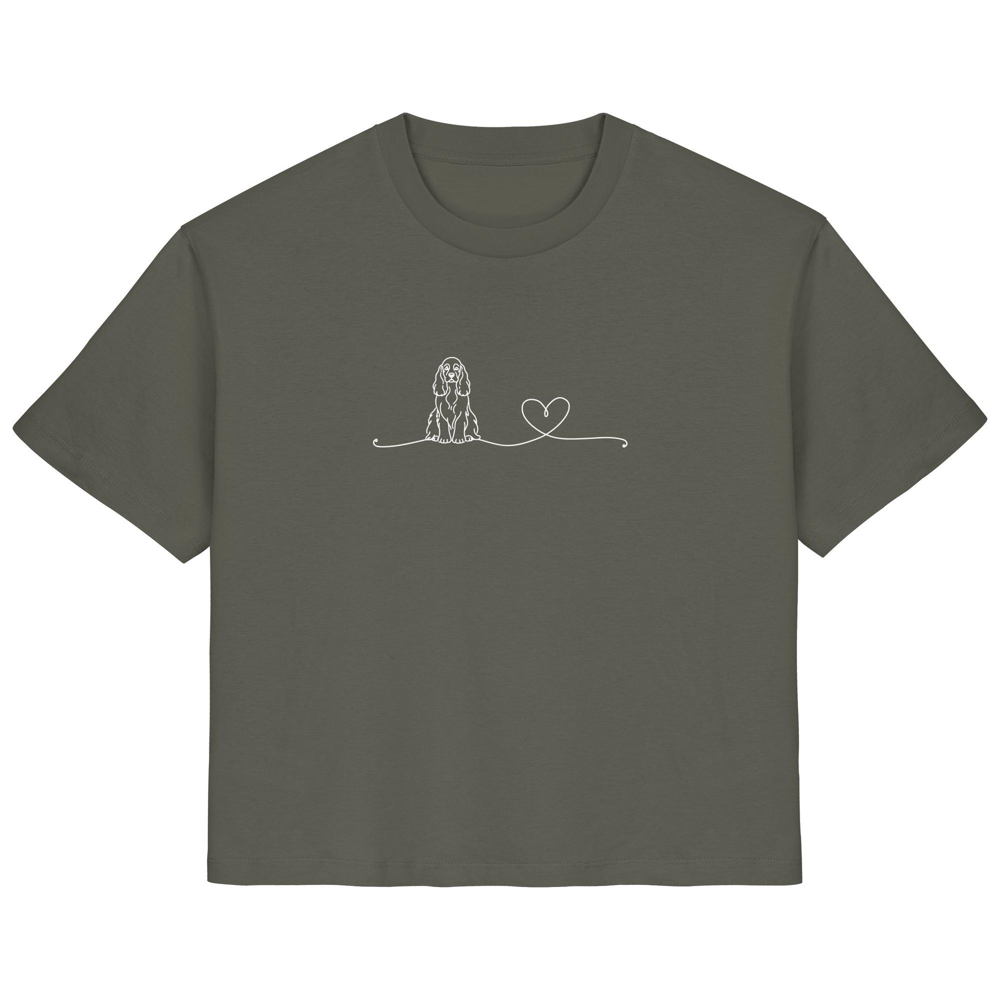 Line Art - American Cocker Spaniel mit Herz - Ladies Organic Shirt