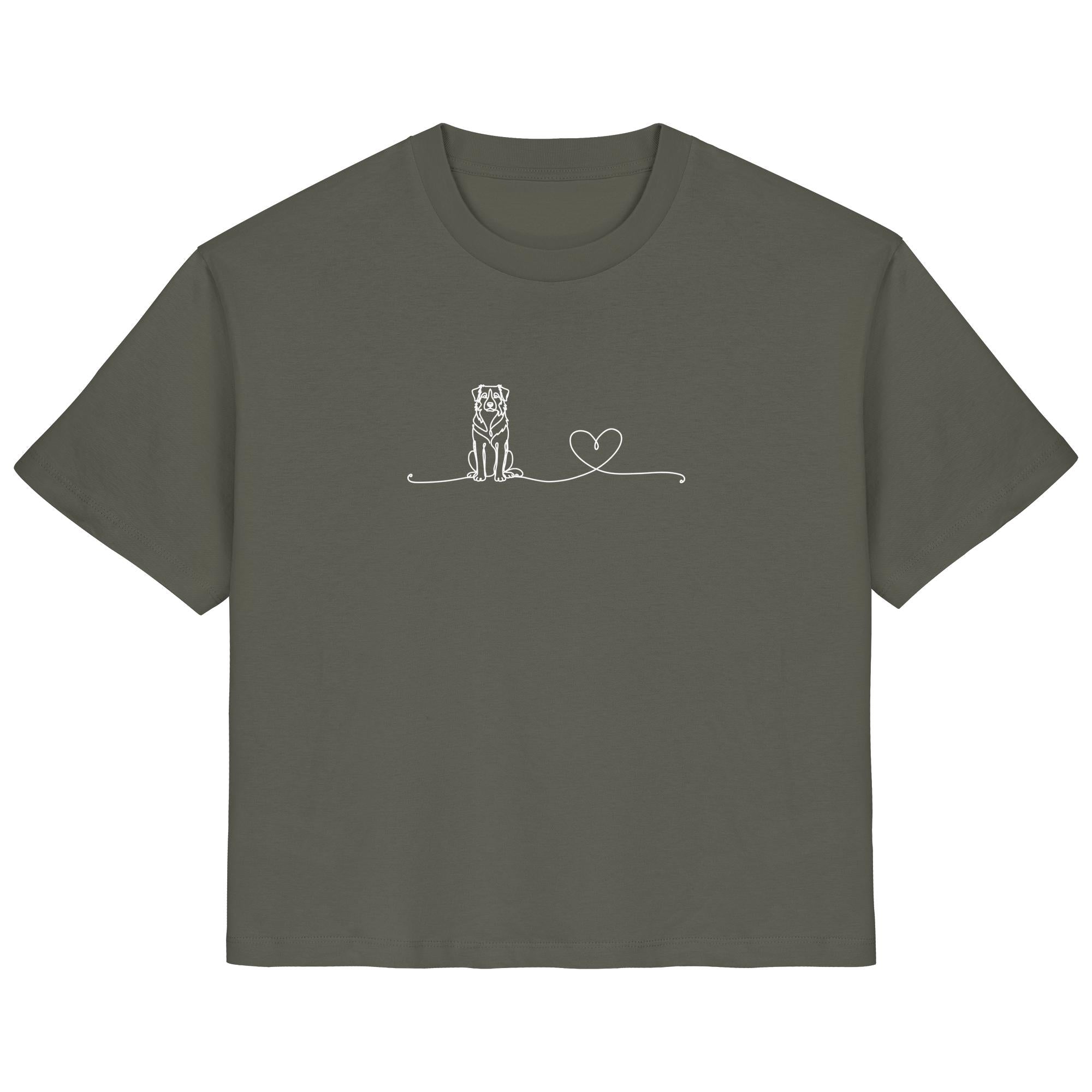 Line Art - Australian Shepherd mit Herz - Ladies Organic Shirt