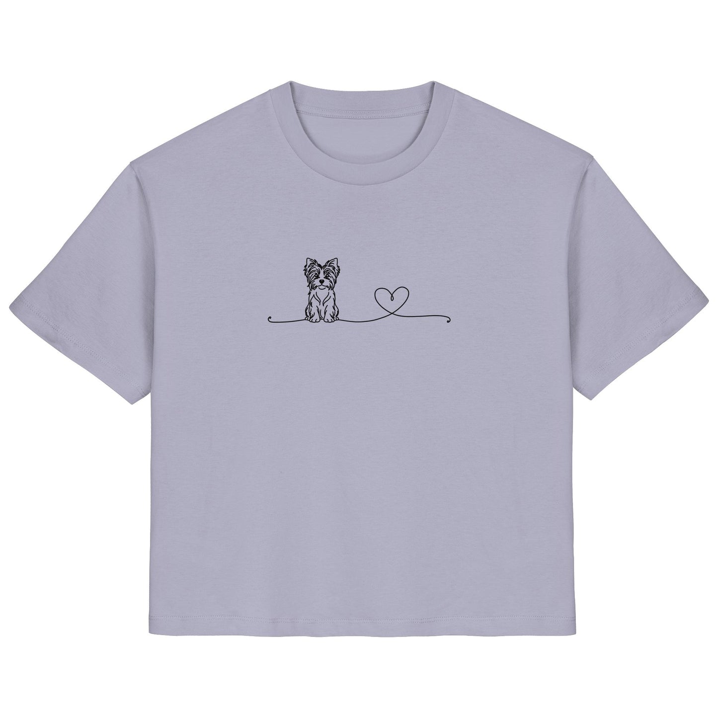 Line Art - Biewer Terrier mit Herz - Ladies Organic Shirt
