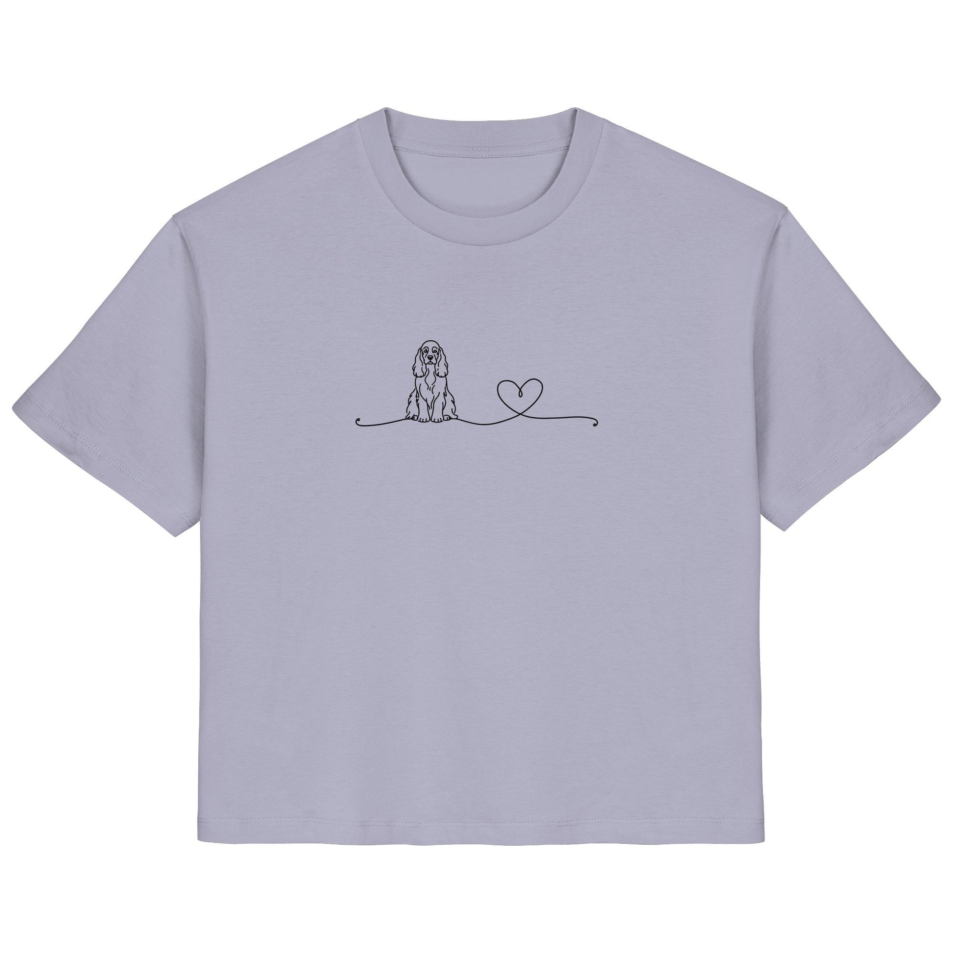 Line Art - American Cocker Spaniel mit Herz - Ladies Organic Shirt