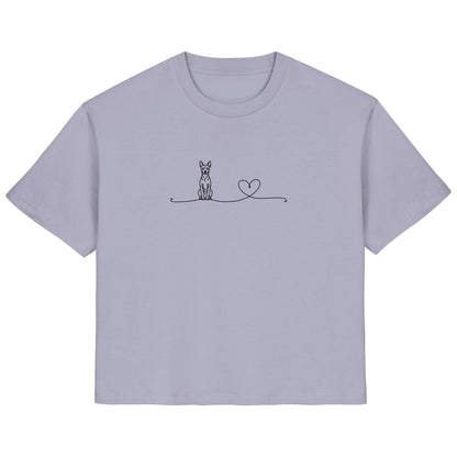 Line Art - Zwergpinscher mit Herz - Ladies Organic Shirt