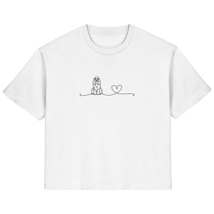 Line Art - American Cocker Spaniel mit Herz - Ladies Organic Shirt