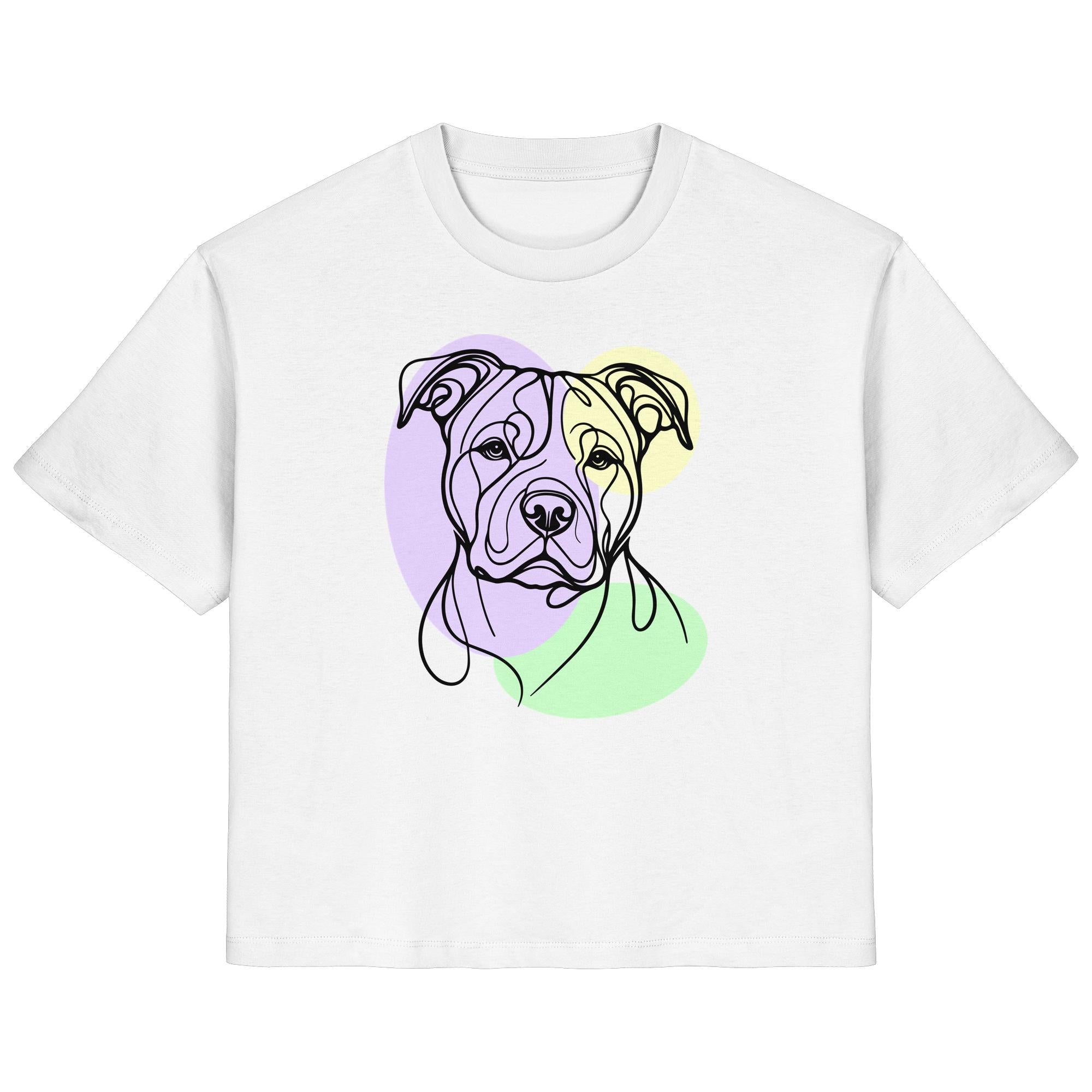 Line Art - Süßer American Staffordshire Terrier - Ladies Organic Shirt