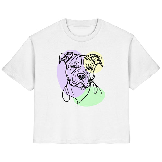 Line Art - Süßer American Staffordshire Terrier - Ladies Organic Shirt