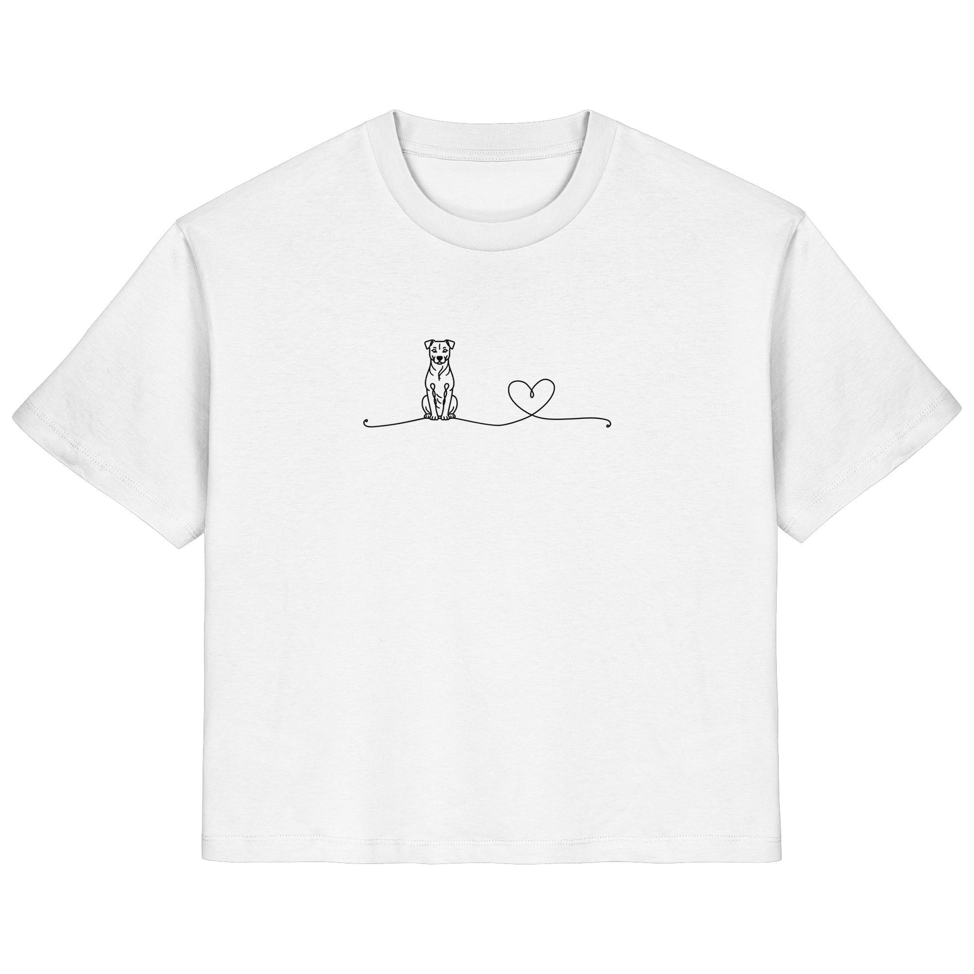 Line Art - Jack Russell mit Herz - Ladies Organic Shirt