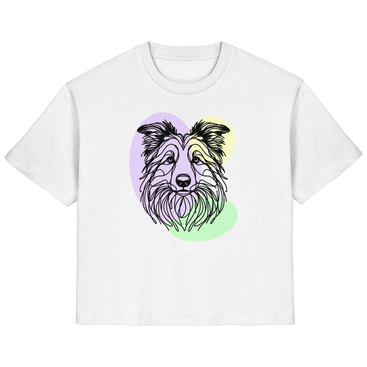 Line Art - Süßer Border Collie - Ladies Organic Shirt
