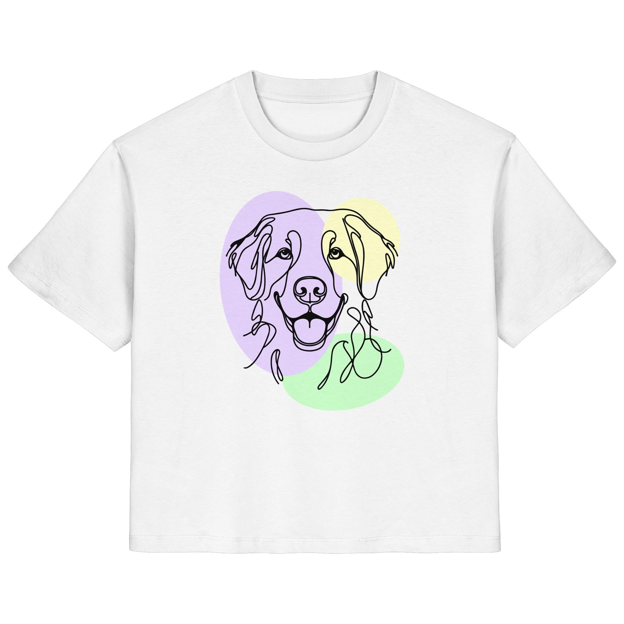 Line Art - Süßer Golden Retriever - Ladies Organic Shirt