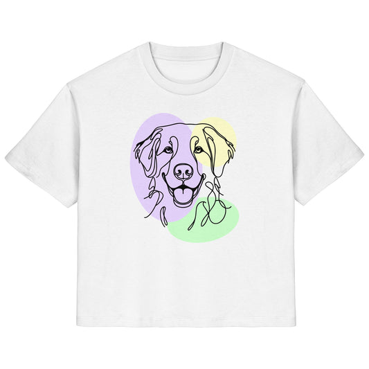 Line Art - Süßer Golden Retriever - Ladies Organic Shirt