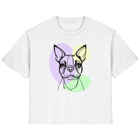 Line Art - Süßer Boston Terrier - Ladies Organic Shirt