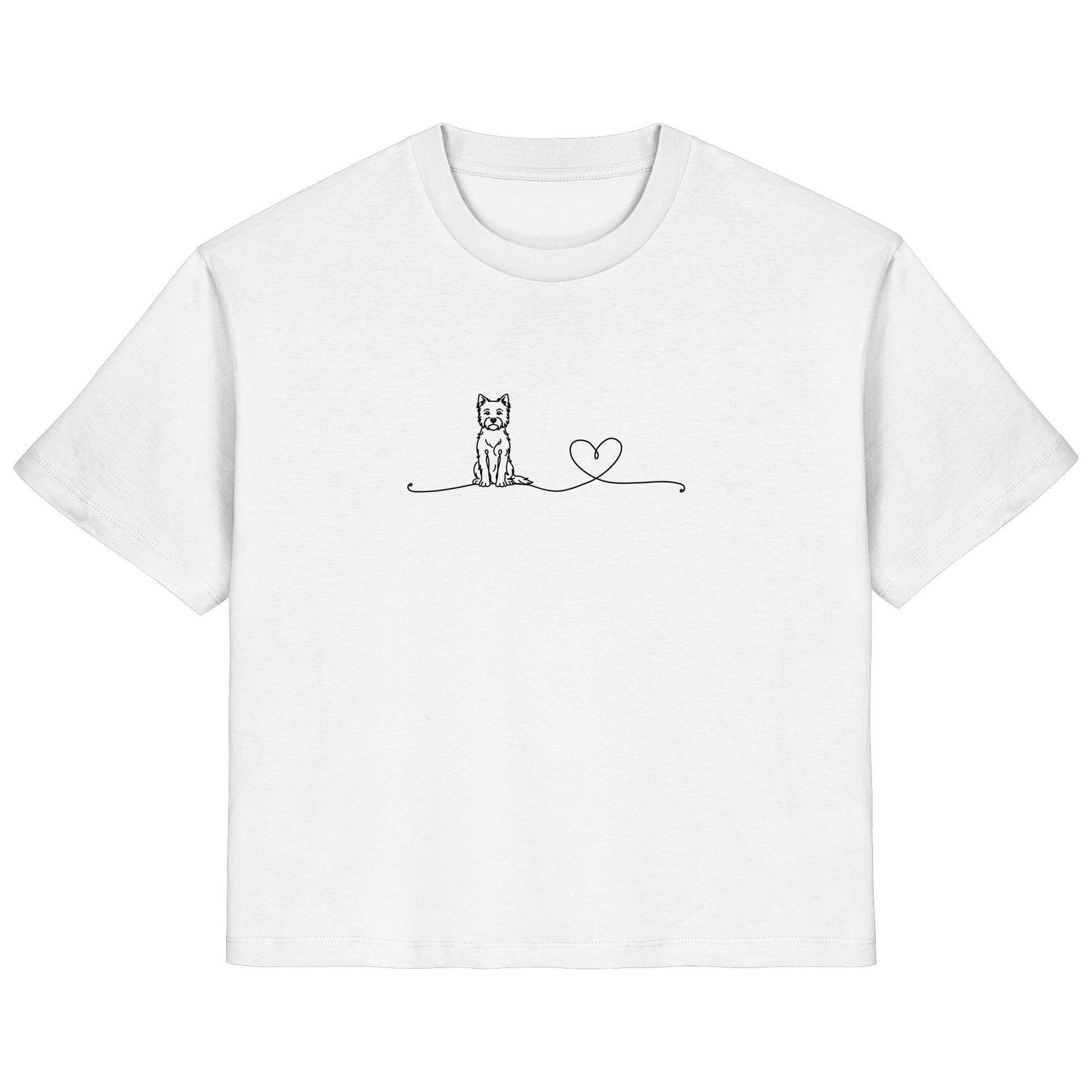 Line Art - West Highland White Terrier mit Herz - Ladies Organic Shirt
