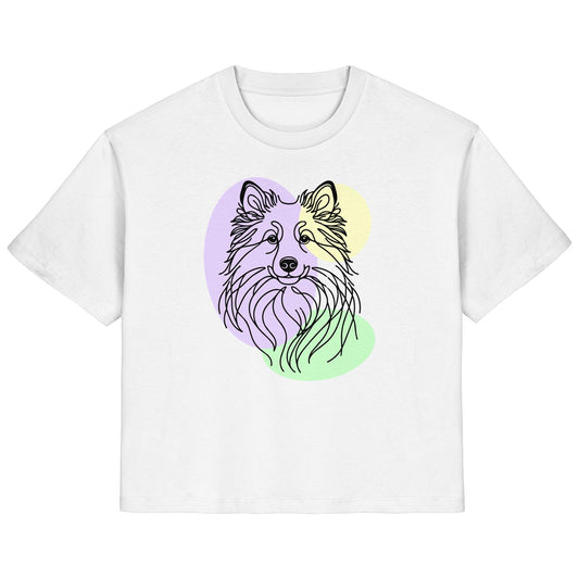 Line Art - Süßer Islandhund - Ladies Organic Shirt