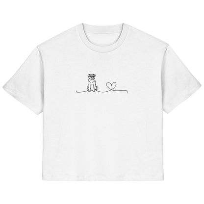 Line Art - Mops mit Herz - Ladies Organic Shirt