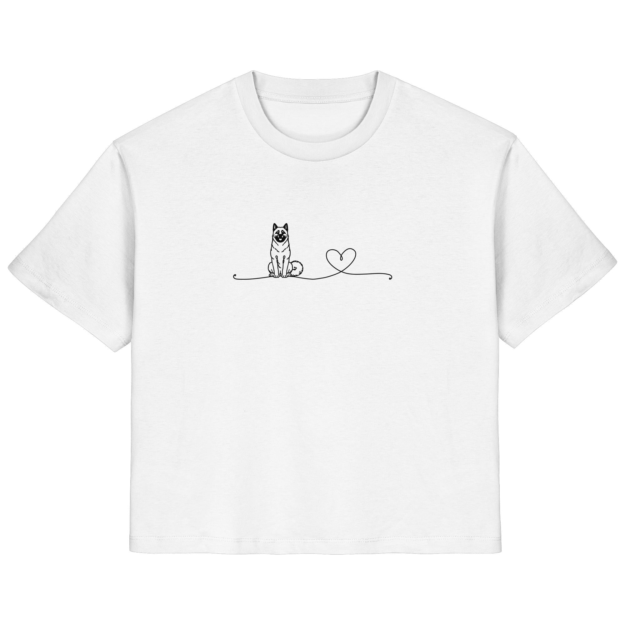 Line Art - American Akita mit Herz - Ladies Organic Shirt