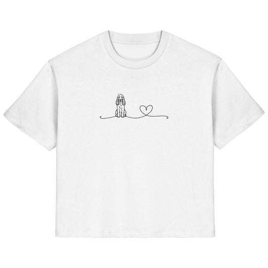 Line Art - English Cocker Spaniel mit Herz - Ladies Organic Shirt