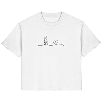 Line Art - Akita mit Herz - Ladies Organic Shirt