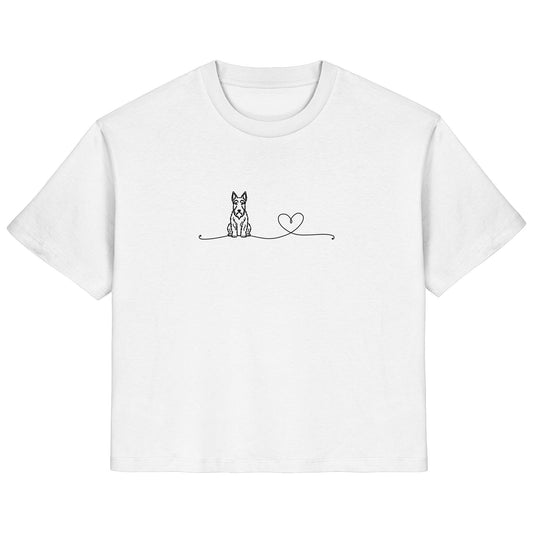 Line Art - Scottish Terrier mit Herz - Ladies Organic Shirt